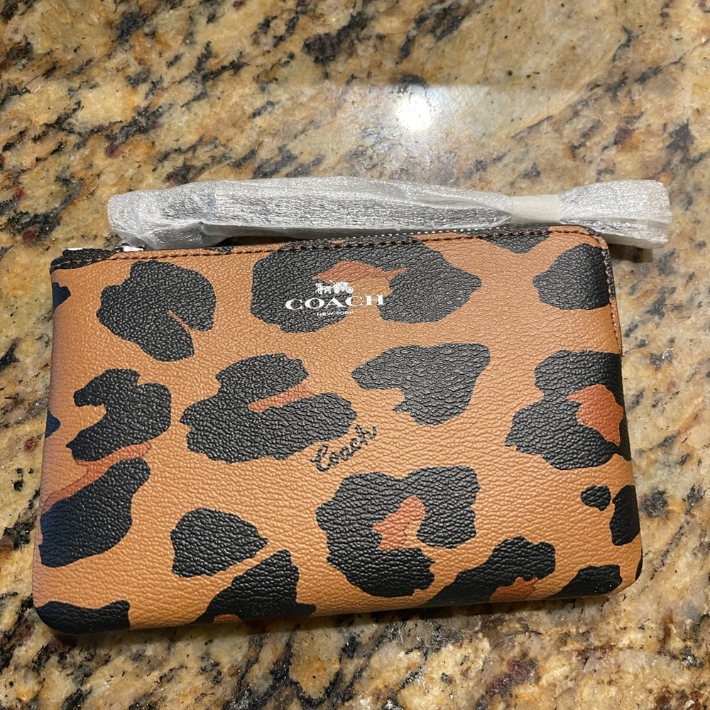 Coach leopard wristlet